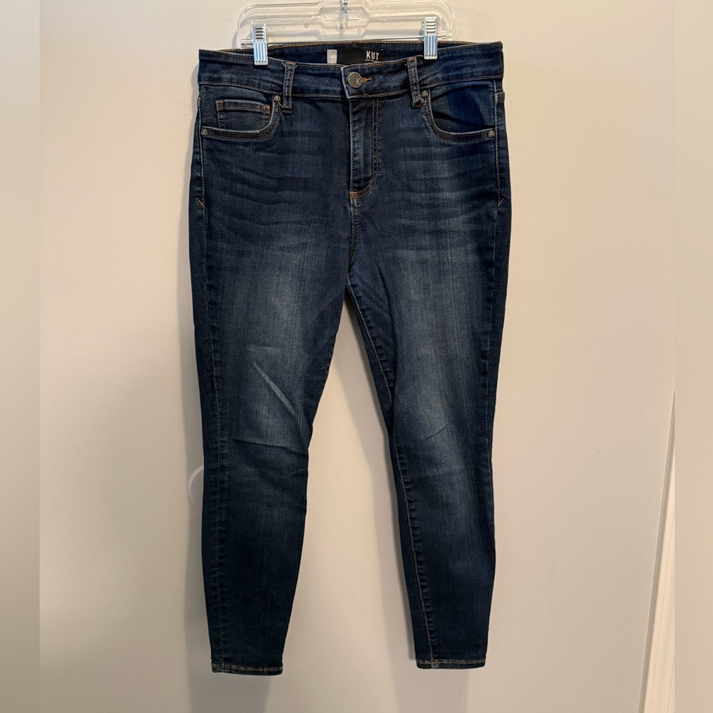 Kut from the Kloth Donna High Rise Ankle Skinny Denim Jeans Size 6 Petite